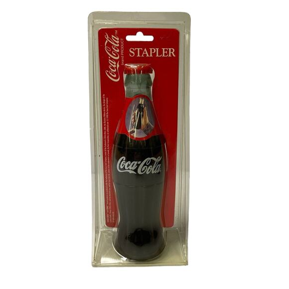 VTG 1998 Coca Cola Bottle Brand Stapler Office School Collectible New Open Box - Picture 1 of 7